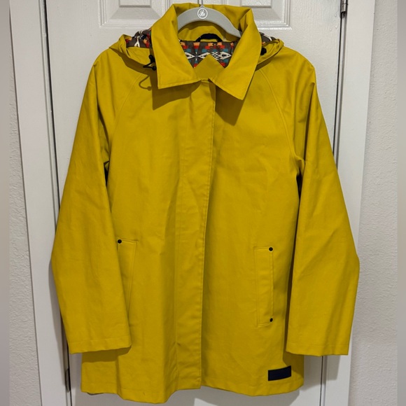 Pendleton Women's Sonoma Yellow Hooded Trench Coat Tucson jacquard pattern - Picture 11 of 12